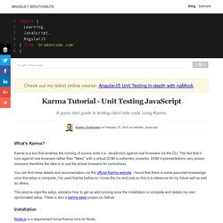 Karma Tutorial - Unit Testing JavaScript