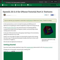 OpenGL ES 2.0 for iPhone Tutorial Part 2: Textures