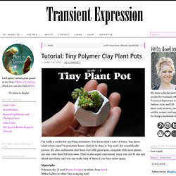 Tutorial: Tiny Polymer Clay Plant Pots
