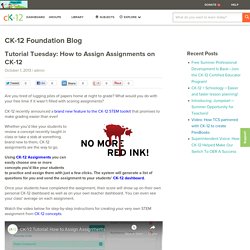 How to Assign Assignments on CK-12