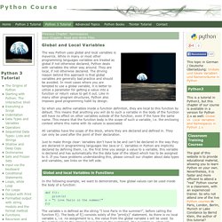 Python3 Tutorial: Global vs. Local Variables and Namespaces