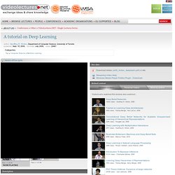 A tutorial on Deep Learning