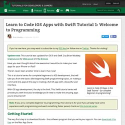 Learn to Code iOS Apps with Swift Tutorial 1: Welcome to Programming