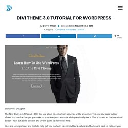 DIVI THEME 3.0 TUTORIAL FOR WORDPRESS