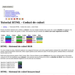 Tutoriale HTML - Coduri de culori , culori html