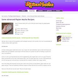 Advanced Papier Mache Recipes