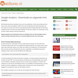 Tutorials - Google Analytics - Downloads en uitgaande links meten