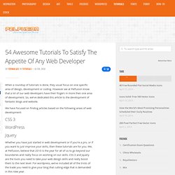 54 Awesome Tutorials To Satisfy The Appetite Of Any Web Develope
