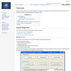 Tutorials - AutoIt Wiki