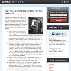 Top 5 free tutorials for beginning Ruby on Rails developers