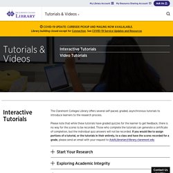 Tutorials & Videos - The Claremont Colleges Library