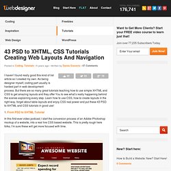 43 PSD to XHTML, CSS Tutorials Creating Web Layouts And Navigation
