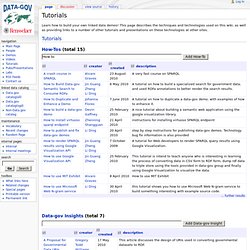 Tutorials - Data-gov Wiki