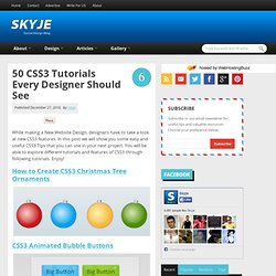 50 CSS3 Tutorials Every Designer Should See