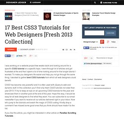 17 Best CSS3 Tutorials for Web Designers [Fresh 2013 Collection]
