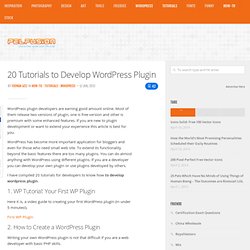 20 Tutorials to Develop Wordpress Plugin