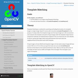 Template Matching — OpenCV-Python Tutorials 1 documentation