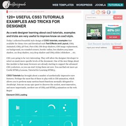 120+ Useful CSS3 Tutorials Examples and Tricks for Designer