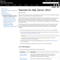 Tutorials for SQL Server 2012