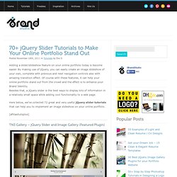 70+ jQuery Slider Tutorials to Make Your Online Portfolio Stand Out 