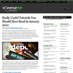 Really Useful Tutorials You Should Have Read in January 2010