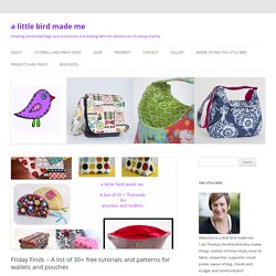 Friday Finds – A list of 30+ free tutorials and patterns for wallets and pouches