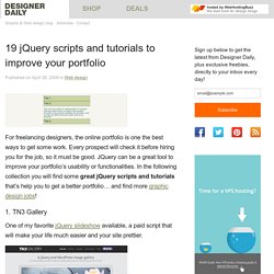 18 jQuery scripts and tutorials to improve your portfolio