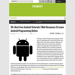 Web Resources To Learn Android Programming Online