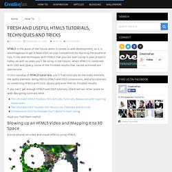 Fresh and Useful HTML5 Tutorials, Techniques and Tricks
