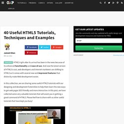 40 Useful HTML5 Tutorials, Techniques and Examples