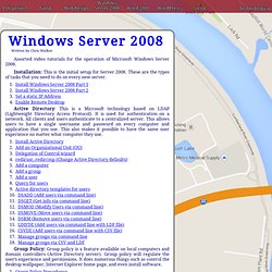 Windows Server 2008 tutorials