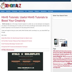 Html5 Tutorials: Useful Html5 Tutorials to Boost Your Creativity