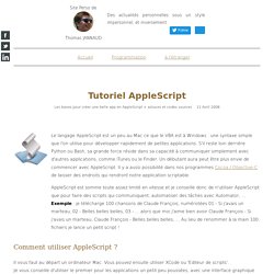 Programmation __ Tutoriel AppleScript (Page perso de Thomas Jannaud)