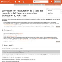 tutoriel:comment_sauver_et_restaurer_la_liste_des_paquets