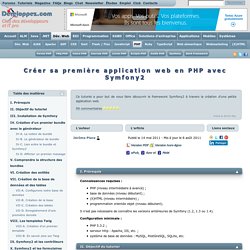 Tutoriel pour découvrir le framework Symfony2