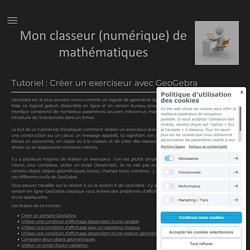 Tuto : créer un exerciseur GGb - Mon classeur de maths