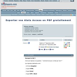 Exporter en PDF (état Access)