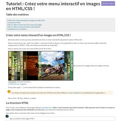 Tutoriel : Créez votre menu interactif en images en HTML/CSS !