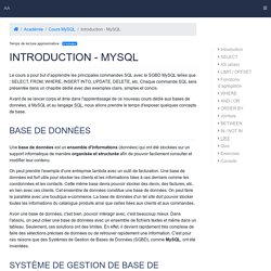 Cours complet, tutoriel sur MySQL, introduction - Aymeric AUBERTON