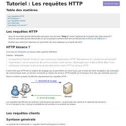 Tutoriel : Les requêtes HTTP