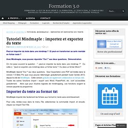 Tutoriel Mindmaple : importer et exporter du texte