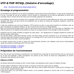 Tutoriel sur la mise en place d'utf-8 avec php et mysql