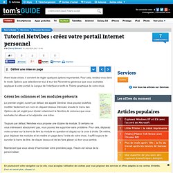 Définir une mise en page : Tutoriel Netvibes : créez votre portail Internet personnel