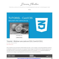 Tutoriel - Réaliser une carte en CSS ( Card UI CSS )