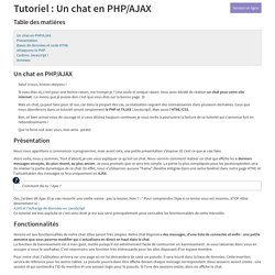 Tutoriel : Un chat en PHP/AJAX
