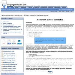 Un guide et un tutoriel sur l'utilisation de ComboFix