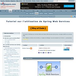 Tutoriel sur l'utilisation de Spring Web Services