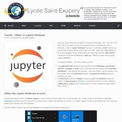 Tutoriel : Utiliser un Jupyter Notebook - Lycée Antoine de Saint-Exupery