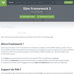Tutoriel Vidéo PHP Slim Framework 3
