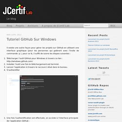 Tutoriel GitHub sur windows - JCertif Lab